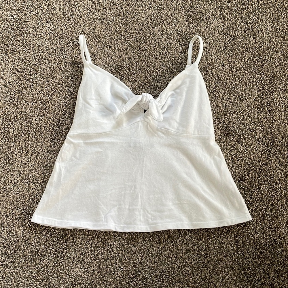 Forever 21 white tie front cami tank top